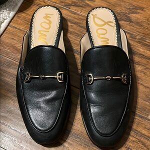 Sam Edelman Black Loafers with Horsebit Detail